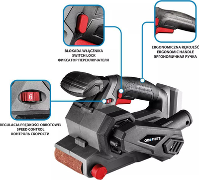 Sharrë rripi pa kabllo Graphite 58GE136, 18V, me qese pluhuri