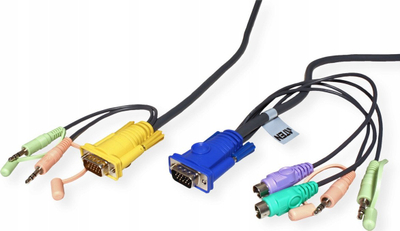 Kabllo KVM Delock, VGA edhe 2x PS2, 5 m, e zezë