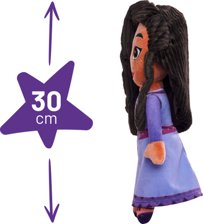 Lodër pelushi Disney Wish Asha, 25cm, përqafuese, shumëngjyrëshe