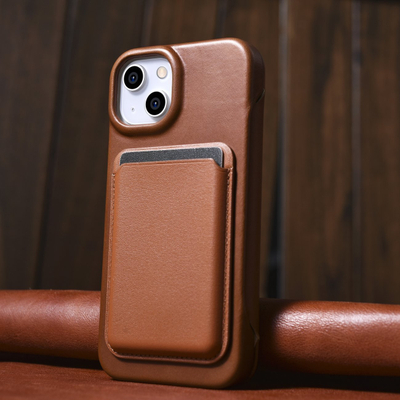 Kapak lëkure iCarer Oil Wax Premium Folio për iPhone 14 Plus, me MagSafe, kafe