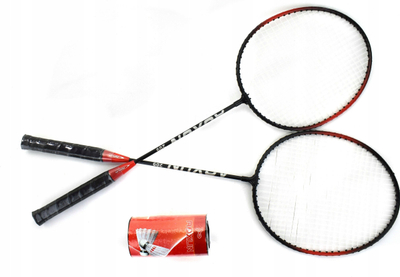 Set badminton për kalamoj, 2 raketa alumini, 2 flutura, shumëngjyrësh