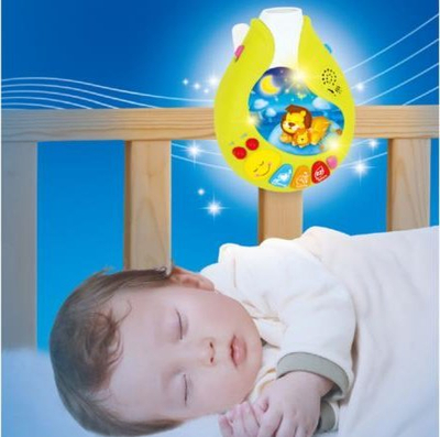 Karusel muzikor për bebe ZA0636, interaktiv, me drita dhe lodra varëse, shumëngjyrësh