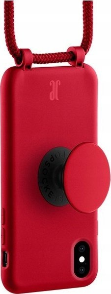 Mbrojtëse telefoni Just Elegance PopGrip për Apple iPhone X/Xs, TPU, me shirit varëse, e kuqe