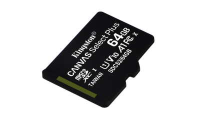 Kartë e memories Kingston Canvas Select Plus, MicroSDXC, 64 GB, Class 10 + përshtatës SD