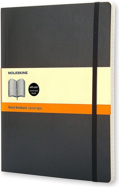 Fletore Moleskine Classic XL, 19x25 cm, me vija, e zezë