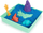Set rërë kinetike Spin Master Kinetic Sand Sandbox, tabaka me dy kate, rërë blu