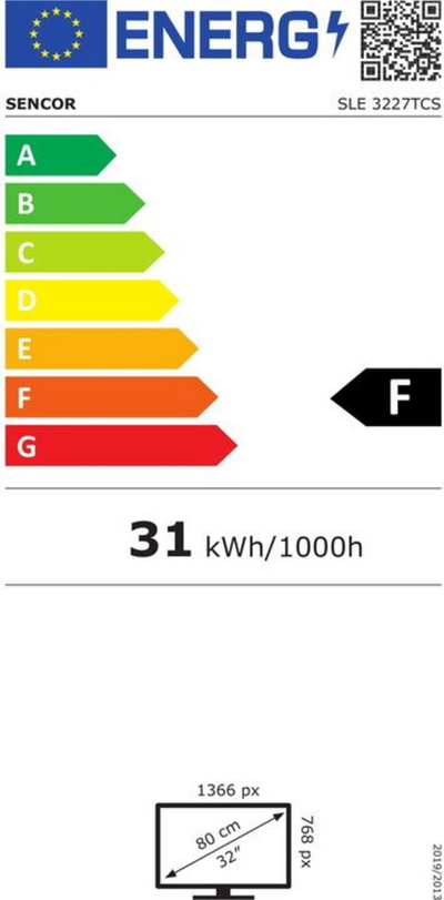 LED телевизор Sencor SLE 3227TCS - 80cm HD, црн