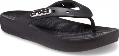 Shapka gocash Crocs Classic Platform Flip, me platformë, Croslite, ngjyrë e zezë