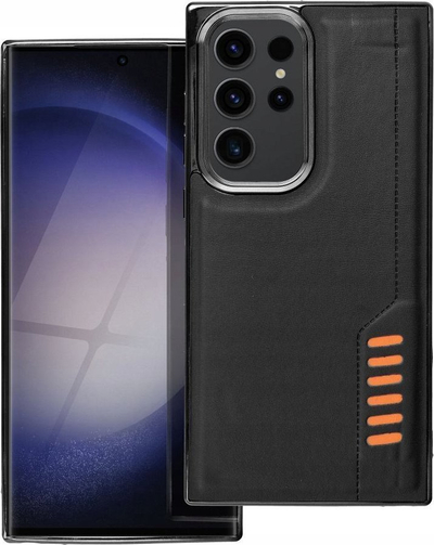 Kapak telefoni Milano për Samsung Galaxy S23 Ultra, kornizë e forcuar, mbrojtje kamere, i zi