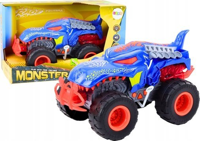 Makina lodër offroad Dinosaur Velociraptor, me drita e zhurma, blu