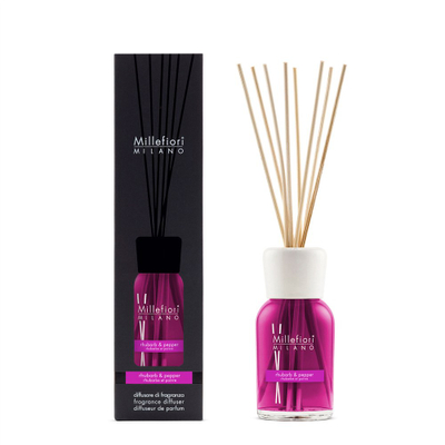 Difuzer për ambient Millefiori Milano Rhubarb &amp; Pepper, me shkopinj, 500ml