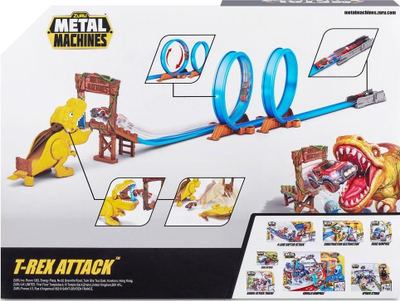 Pistë garash Zuru Metal Machines T-Rex Attack, me makinë metalike, për kalamaj 4+