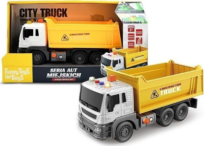 Lodër kamion kiper Artyk City Vehicle, 27cm, me drita dhe tinguj, shumëngjyrësh