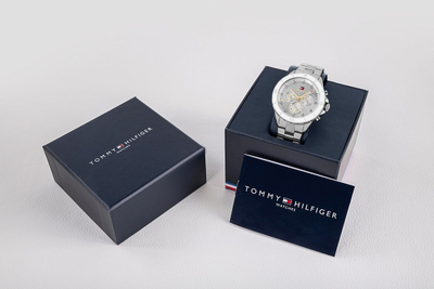 Orë dore Tommy Hilfiger Mellie 1782707, kronograf, çelik inoks, e bardhë me argjend