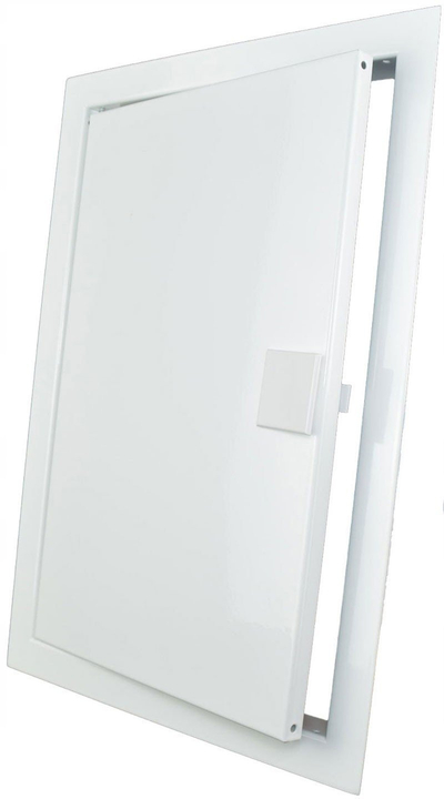 Kapak inspektimi metalik VENTS DM40x40, 400x400 mm, me dorezë, i bardhë