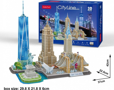 Puzzle 3D Dante City Line New York City (20255), 123 elemente