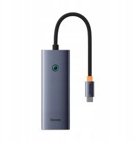 Hub USB C Baseus UltraJoy 5in1, HDMI 4K, 4x USB 3.0, gri