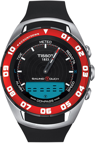 Orë dore për meshkuj Tissot Touch Sailing, e zezë