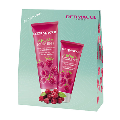 Set për trup dhe duar Dermacol Aroma Moment Wild Raspberry, xhel dushi 250 ml + krem për duar 100 ml