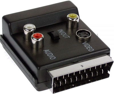 Adapter AV InLine Scart në RCA x3 dhe S-Video, i zi
