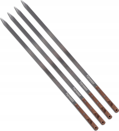 Shpata BBQ Petromax, set 4 copë, çelik inox, dorezë dru arre