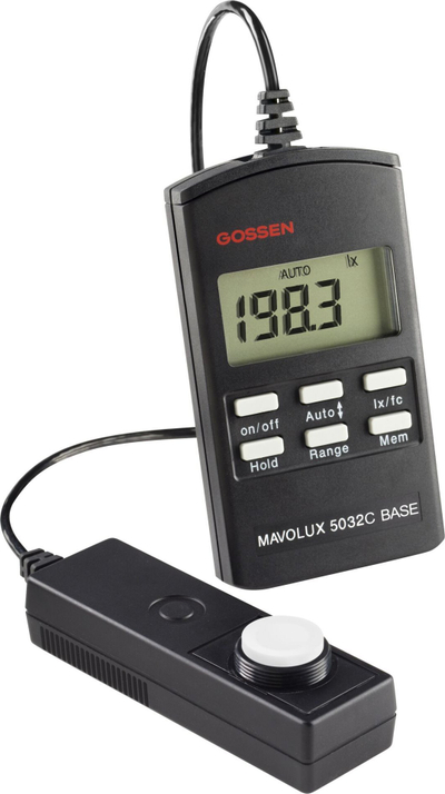 Matës drite Gossen Mavolux 5032 C Base, profesional, me ekran digjital, i zi
