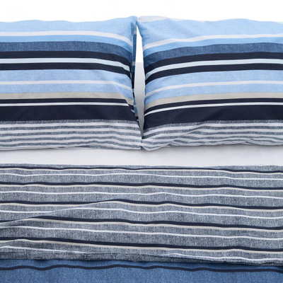 Set çarçafësh dopio Azul, 4 pjesë, 100% pambuk, blu