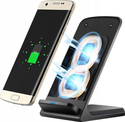 Karikues wireless FAST Qi G10C, karikim i shpejtë, me stand, ngjyrë e zezë