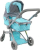 Karrocë e thellë për kukulla Adar Deep Stroller, mente me pika të bardha