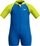 Неопрен костум за момчиња Speedo Learn to Swim Essential, целосно покривање, затворање со патент, сина и жолта
