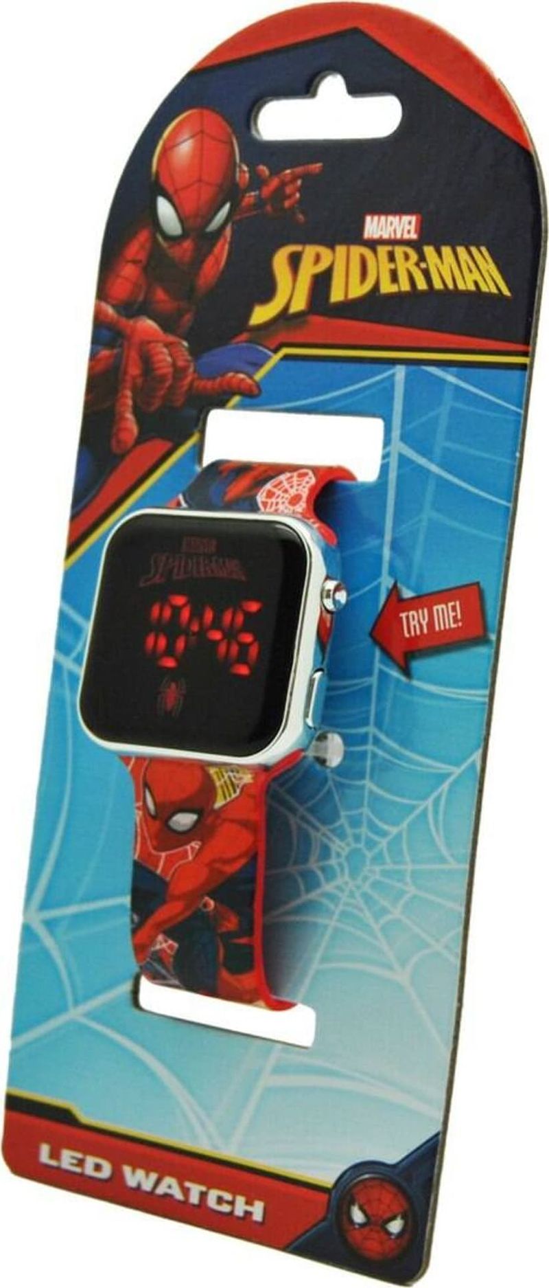 Ora digjitale për fëmijë Educa Borras Marvel Spiderman, LED, ekran digjital, me rrip të zi