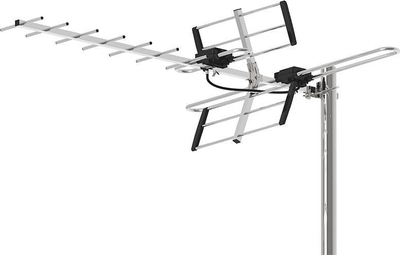 Antena tokësore DVB-T2 Terrestrial Combo, 4K, filtër LTE, e argjendtë