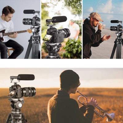 Mikrofon shotgun Mozos VMIC, kondensator kardioid, për DSLR, i zi