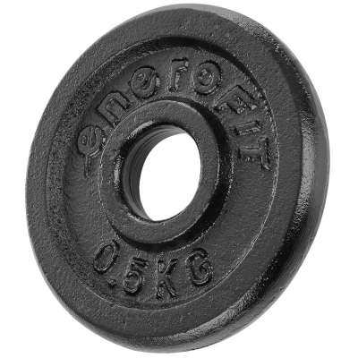 Disk peshe Enero Fit, 0.5 kg, vrimë 26.5 mm, i zi