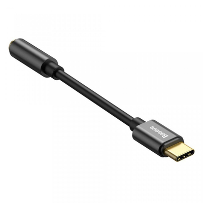 Adapter audio Baseus L54, USB C në 3.5mm, i zi