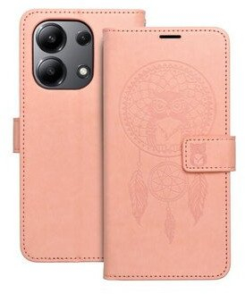 Kaburë MEZZO Book për Xiaomi Redmi Note 14 Pro 4G, motiv dream catcher, rozë e artë