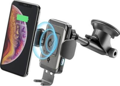 Mbajtëse makine Cellularline Pilot Instant Wireless, karikues Qi, krahë elektronikë, e zezë