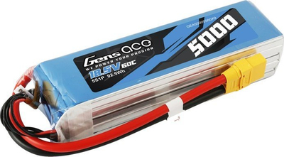 Bateri Li Po Gens Ace G5S5000 60X9, 5S 18.5V, 5000mAh 60C, me prizë XT90