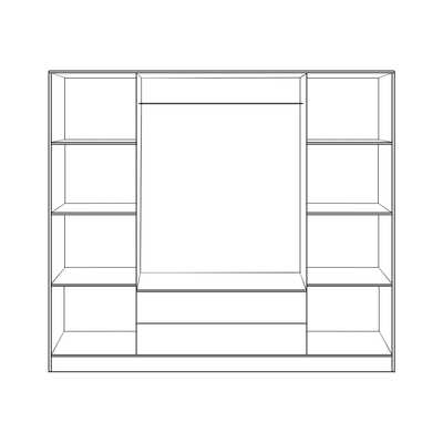 Dollap garderobe AZALEA HM353.02, 4 dyer 2 sirtarë, 200x56x180 cm, sonoma druri