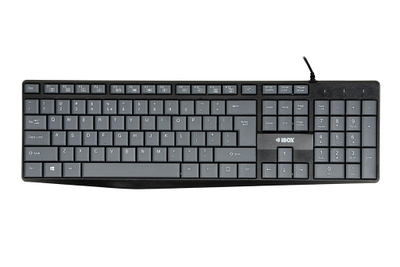 Tastierë IBOX Eris, me kabllo USB, QWERTY, gri e zezë