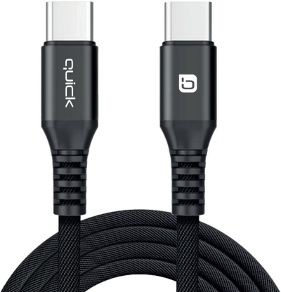 Kabllo USB Quick USB C në USB C, 1.5 m, e bardhë