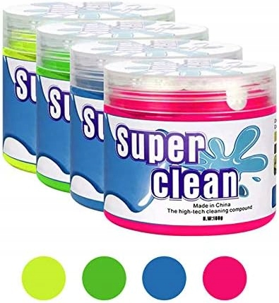 Pasta pastruese Super Clean Gel, për tastierë edhe makinë, përdorim disa herë, me shumë ngjyra