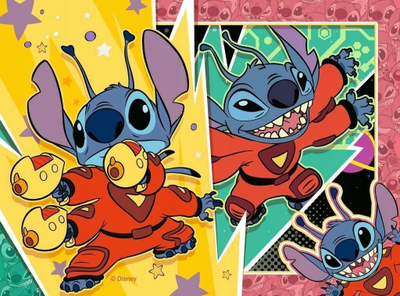Puzzle Ravensburger Disney Stitch 4 in a Box, set me 4 puzzle, shumëngjyrëshe