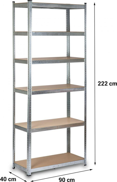 Humberg HR-814 Метален Рафт за Складирање, 222 x 90 x 40 cm