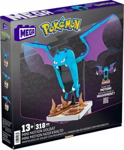 Set ndërtimi MEGA Pokemon Mini Motion Golbat, 313 pjesë, 12 cm, shumengjyrësh