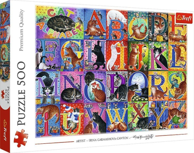 Puzzle Trefl Cat's Alphabet, 500 copa, shumëngjyrësh