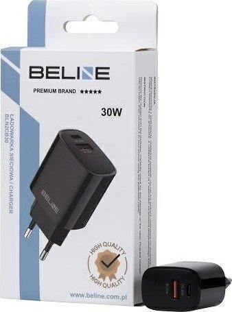 Karikues Beline BLN2CW30, 30W GaN, USB C dhe USB A, i zi
