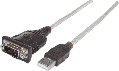 Kabllo Manhattan USB-A në RS-232, 1.8m, e tejdukshme