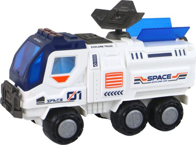 Set lodrash Leantoys Space Mission, raketë dhe makinë eksplorimi, me astronautë, bardhë blu