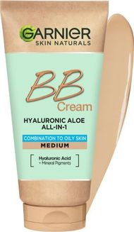Krem BB Garnier Hyaluronic Aloe All-In-1, për lëkurë të yndyrshme dhe të përzier, SPF 20, nuanca e errët, 50 ml